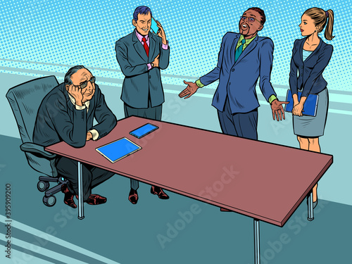 Business meeting in the office. Businessmen and businesswomen multi ethnic group
