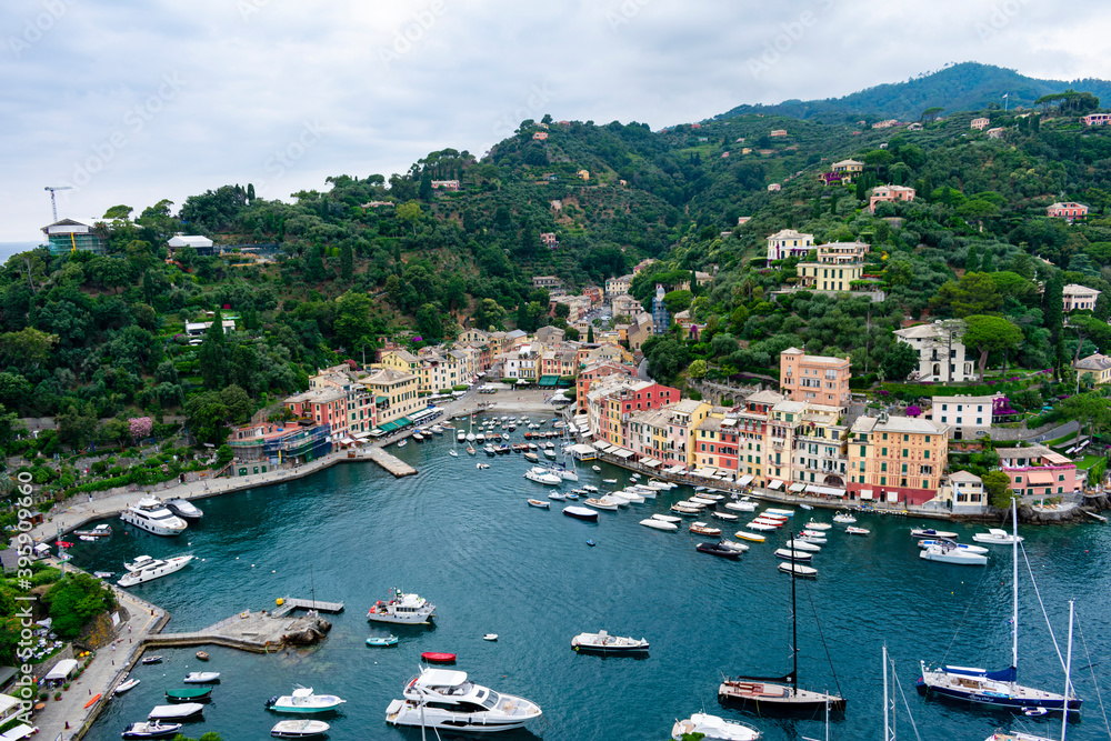 Italy, Liguria, Portofino - 3 July 2020 - The wonderful Portofino seen from above