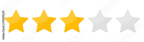 Three 3 Star rank background. Vector Illustration