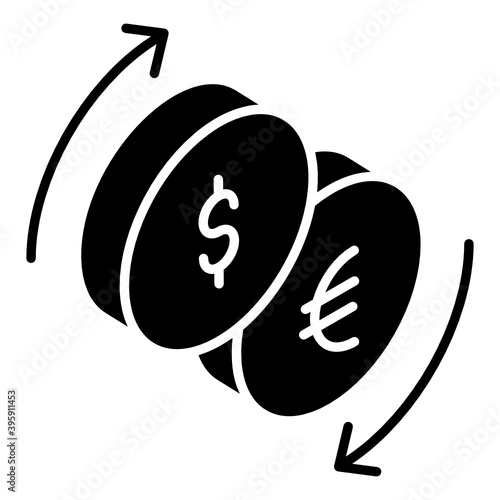 
Currency exchange in glyph isometric icon 
 photo