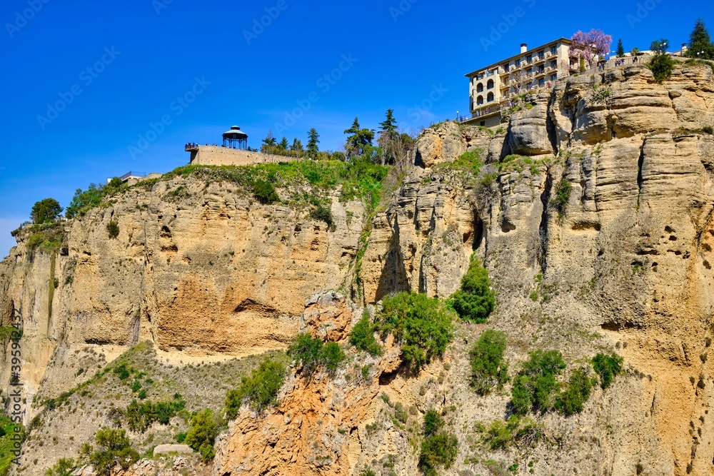 View of cliff in Ronda, Spain