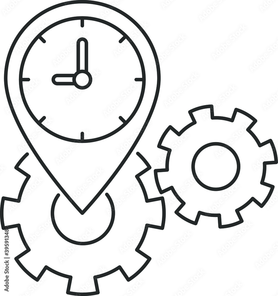 time managment. line iocn, time location time managment. line iocn, time location