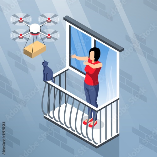 Drone Balcony Delivery Composition