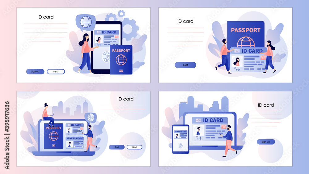 Smart ID card. Digital passport and Driver license. Electronic identity