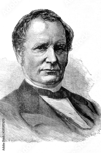 Thomas Andrews Hendricks, 21st. Vicepresident of the United States. 1819-1885. Antique illustration. 1884. © Emilio Ereza
