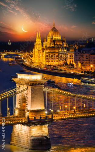Photography Night view of Budapest