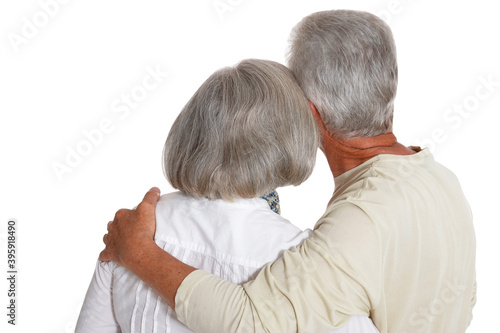 Perfect old couple on a white background