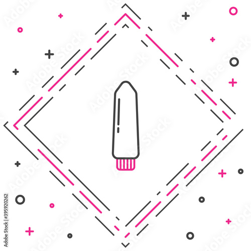 Line Dildo vibrator for sex games icon isolated on white background. Sex toy for adult. Vaginal exercise machines for intimate. Colorful outline concept. Vector Illustration.