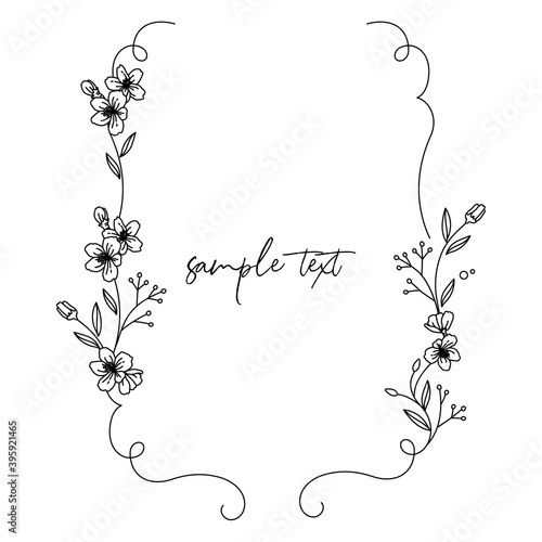 桜の花のフレーム枠イラストのベクター素材	
