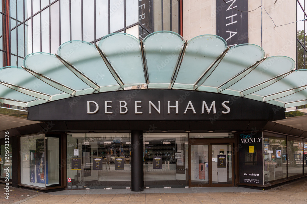 06/06/2019 Portsmouth, Hampshire, UK The front of a Debenhams