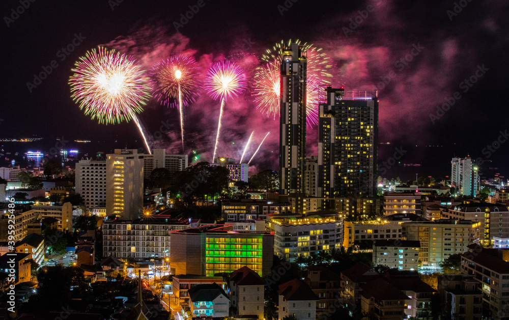 Fototapeta premium firework festival in Pattaya Thailand Asia
