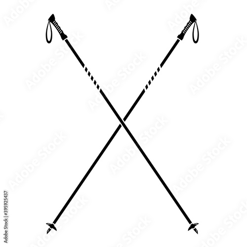 Nordic Walking Stick Icon Isolated on White Background.