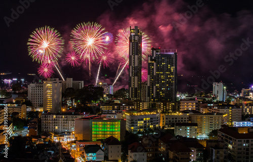 firework festival in Pattaya Thailand Asia © Willi