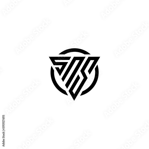 Initial letter SNS triangle monogram clean modern simple logo 