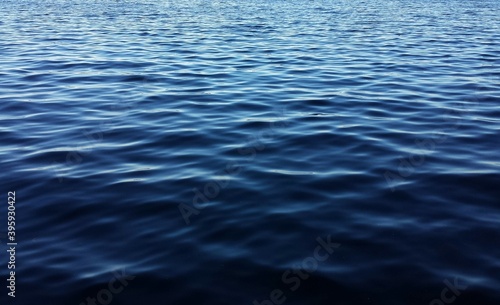 Beautiful dark blue water surface with ripples in Florida lake