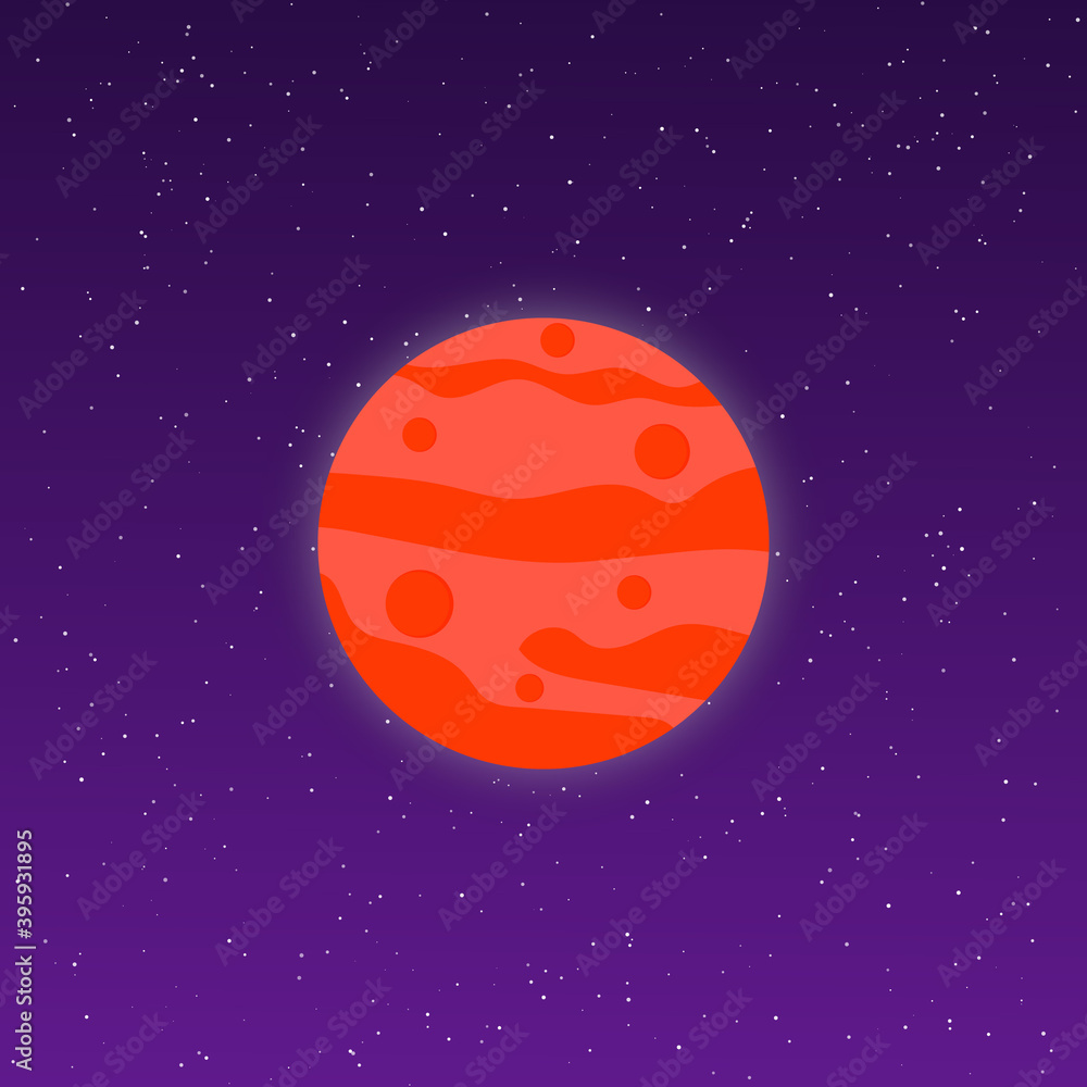 Colorful mars planet icon Colorful mars planet icon