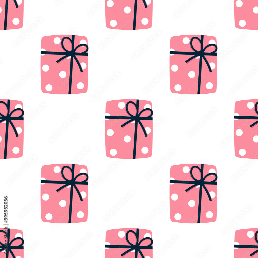 Pink Christmas Presents Seamless Repeat Pattern. Pink Christmas Presents Seamless Repeat Pattern.