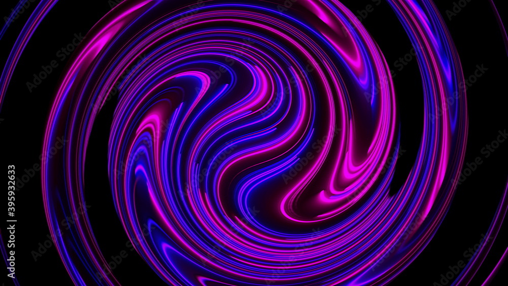 Computer generated background with abstract spiral. 3D rendering circular merger of neon color lines. Computer generated background with abstract spiral. 3D rendering circular merger of neon color lines.