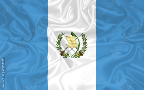 Guatemala Flag waving. National flag of Guatemala with waves and wind. Official colors and proportion. Guatemalan Flag