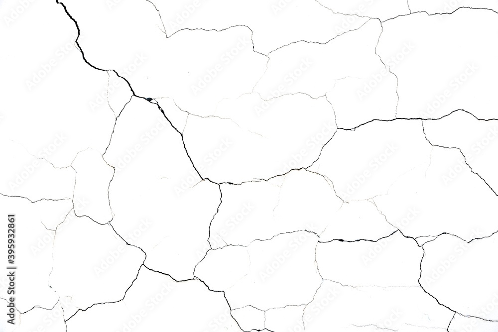 Obraz premium Abstract color photo of cracks on white wall