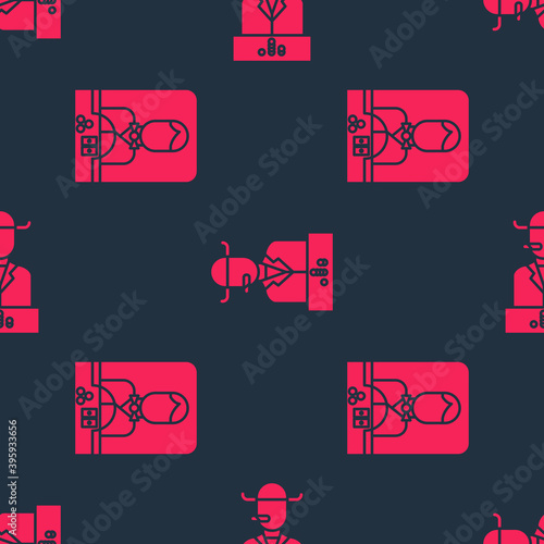 Set Casino dealer and Poker player on seamless pattern. Vector.