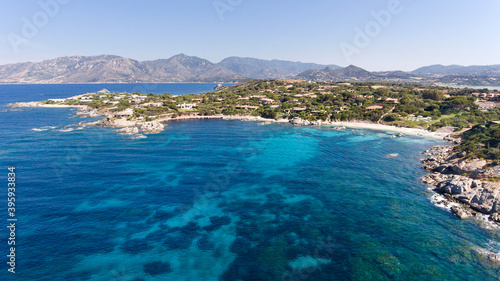 aerial view of Cala Caterina beach in Villasimius