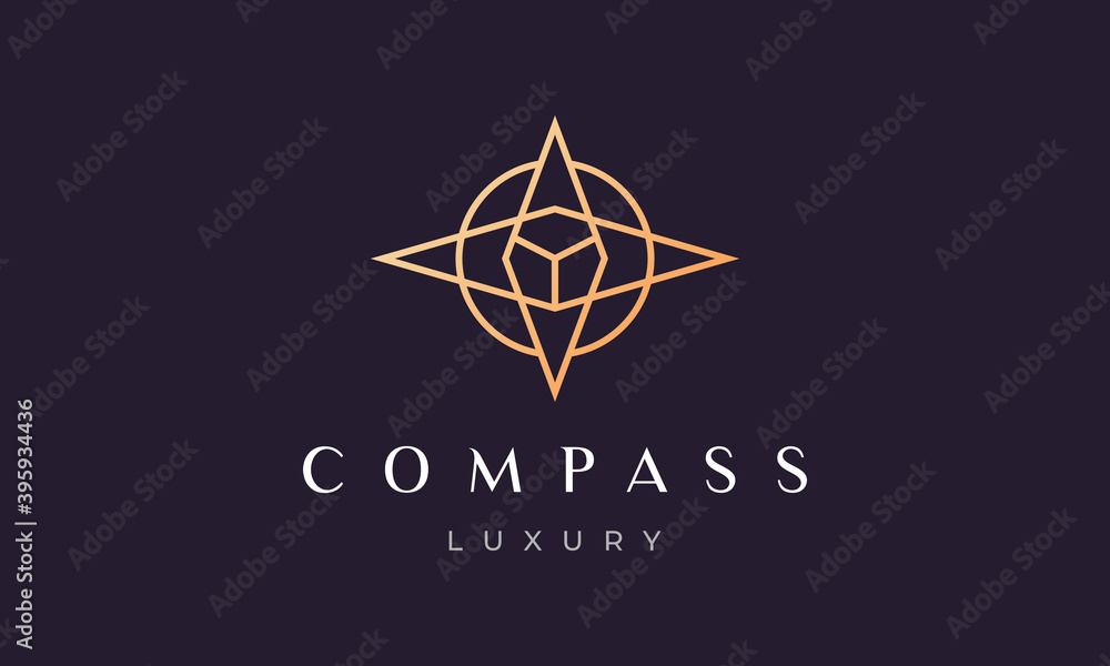 Fototapeta premium creative compass logo concept with modern and luxury style