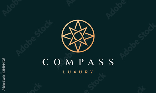 simple compass logo concept with modern and luxury style
