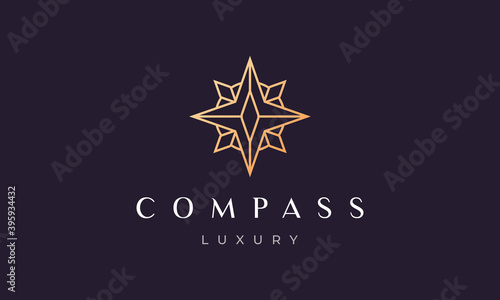 creative compass logo concept with modern and luxury style