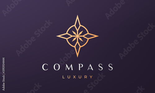 compass logo concept in a modern and luxury style with clean and minimalist shape