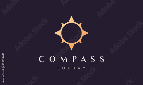 simple compass logo concept with modern and luxury style