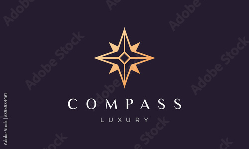 simple compass logo concept in a modern and luxury style