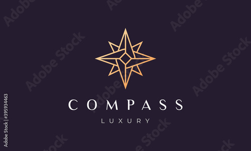 simple compass logo concept in a modern and luxury style