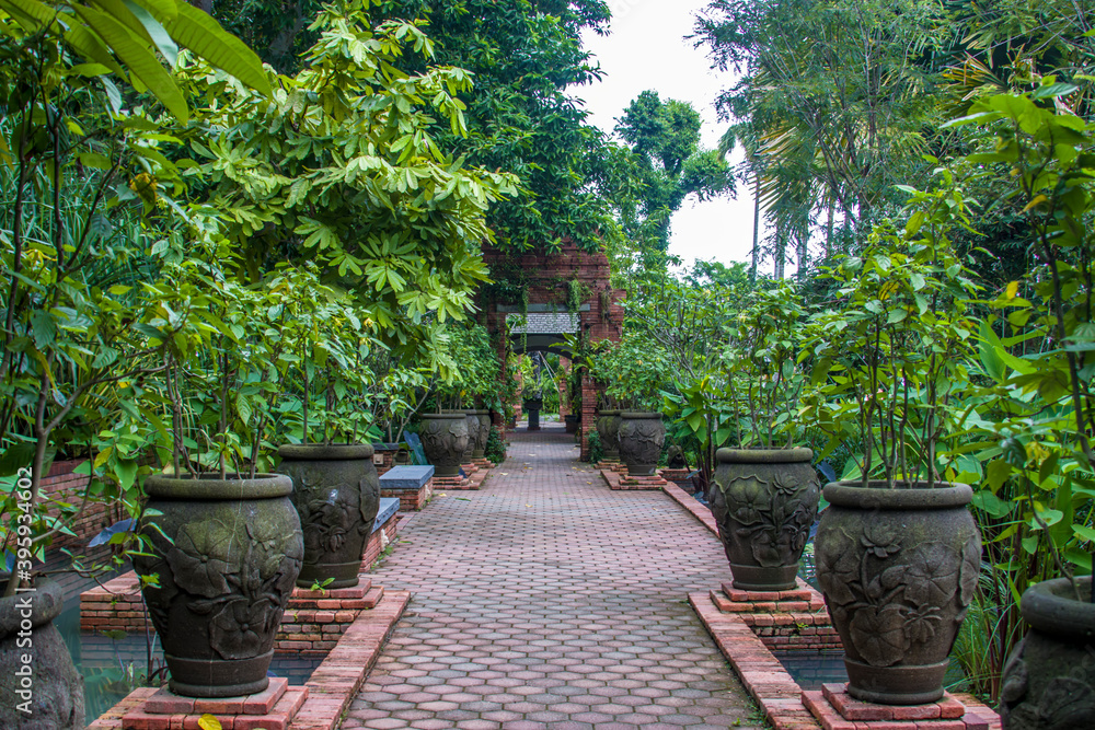Singapore Nov 25th 2020: the Sang Nila Utama Garden in Fort Canning Park. 
It is named after the first ancient king of Singapore and reimagines the Southeast Asian gardens of old.