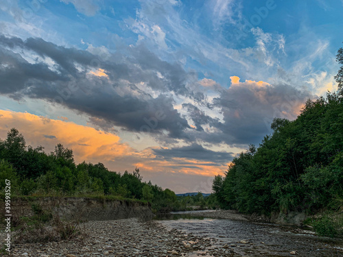 sunset in the mountains
