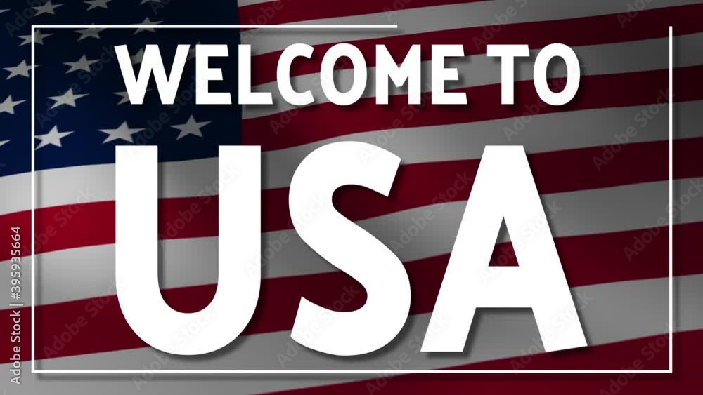 Welcome To USA. Invitation To United States Of America Banner Welcome To USA. Invitation To United States Of America Banner