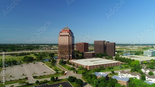 Aerial Views of a Tall Corporate Office Building photo