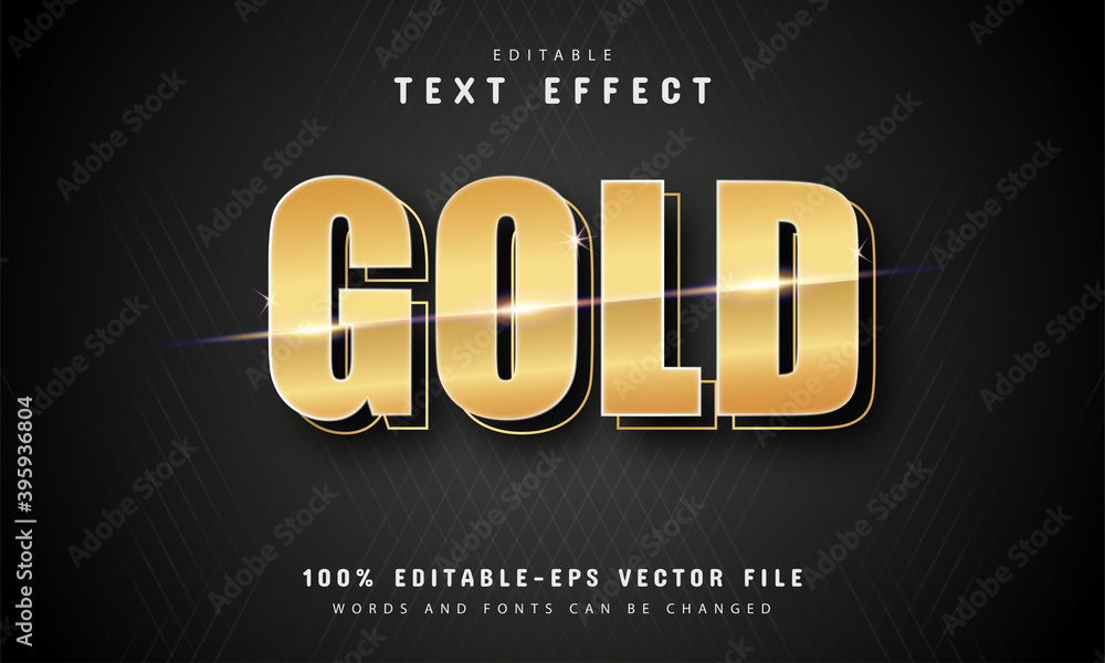 Gold text effect vector design