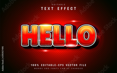 Hello text effect with orange gradient