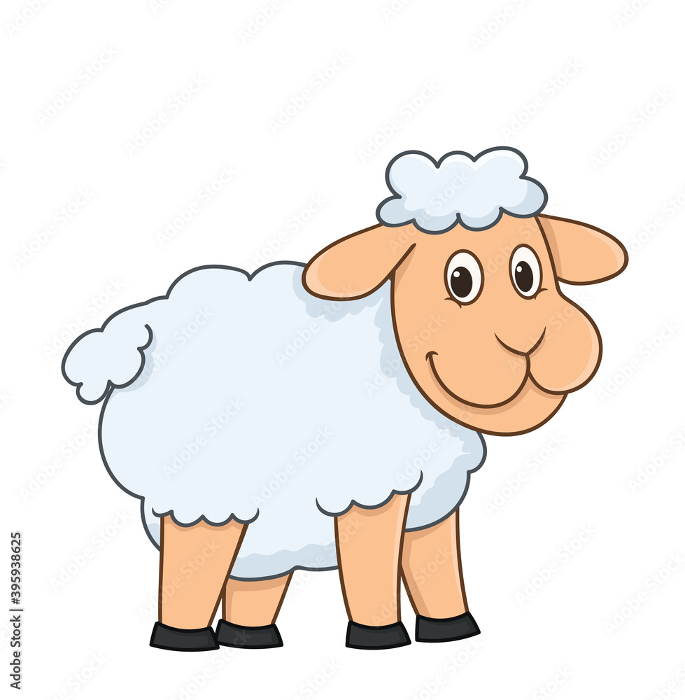 Obraz premium cute sheep. vector illustration character in cartoon style. isolated on white background
