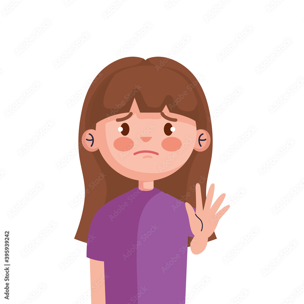 stop bullying and sad girl kid design, violence victim bully and social theme Vector illustration stop bullying and sad girl kid design, violence victim bully and social theme Vector illustration