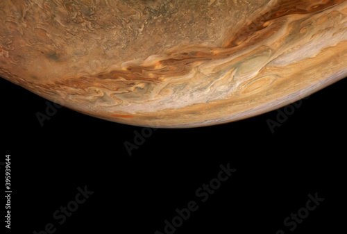 Fototapeta Naklejka Na Ścianę i Meble -  Planet Jupiter on a dark background. Elements of this image furnished by NASA