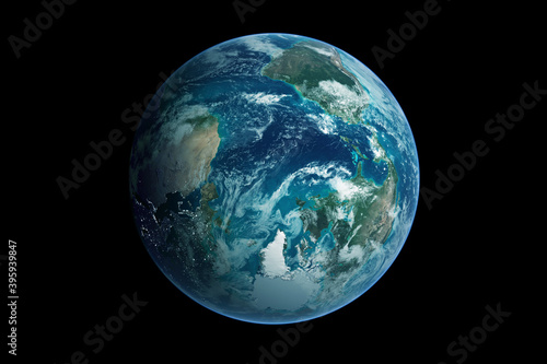 Fototapeta Naklejka Na Ścianę i Meble -  Planet earth isolated on black background. Elements of this image furnished by NASA