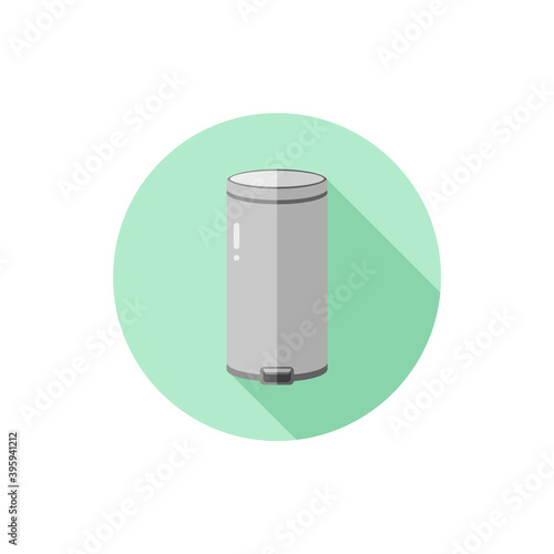 Vector Flat Design Step Trash Can