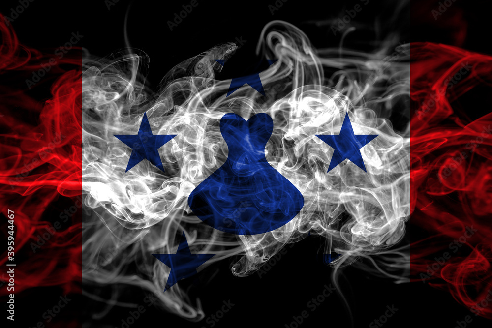 Austral Islands smoke flag isolated on black background Austral Islands smoke flag isolated on black background