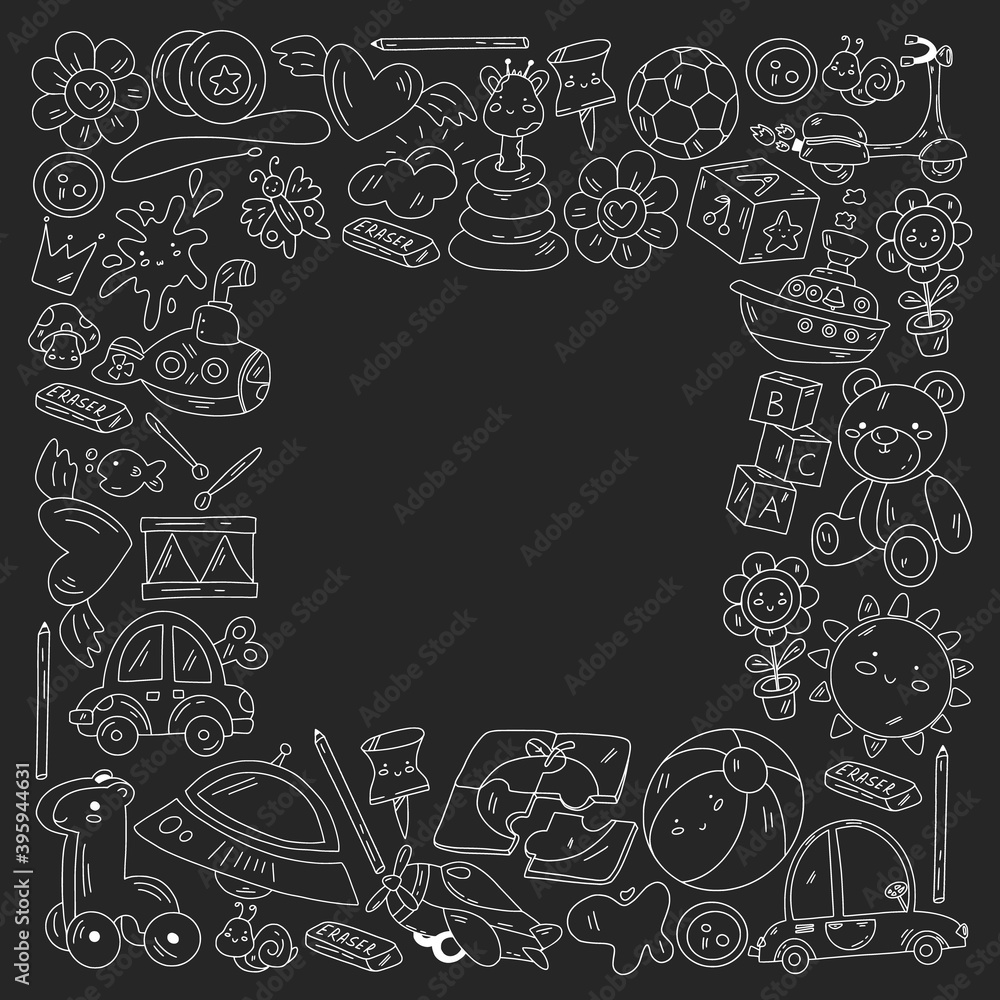 Kindergarten and toys. Little children game. Kids playground. Education, creativity, imagination. Kindergarten and toys. Little children game. Kids playground. Education, creativity, imagination.