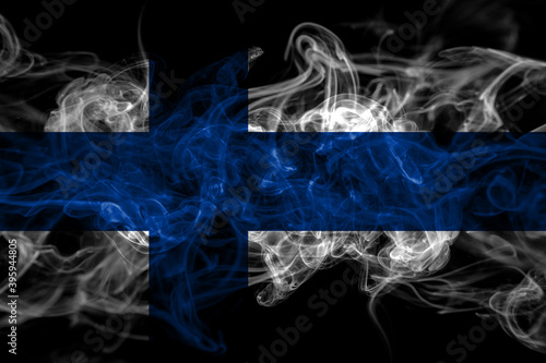 Finland, Finnish smoke flag isolated on black background