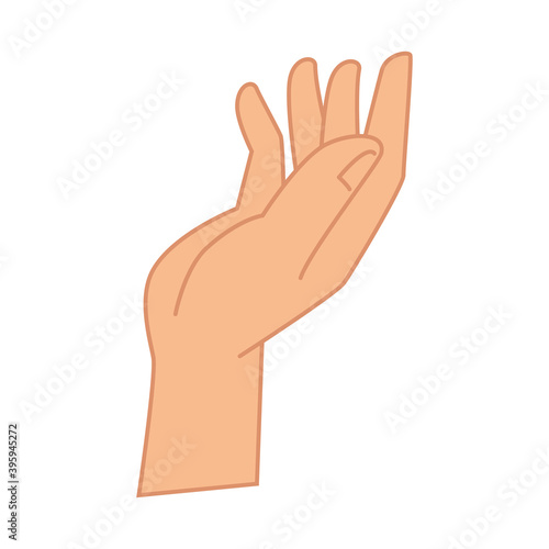 hand human lifting isolated icon vector illustration design