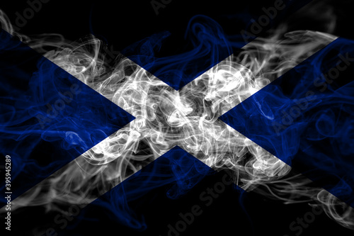 Scotland, Scottish, Scots smoke flag isolated on black background