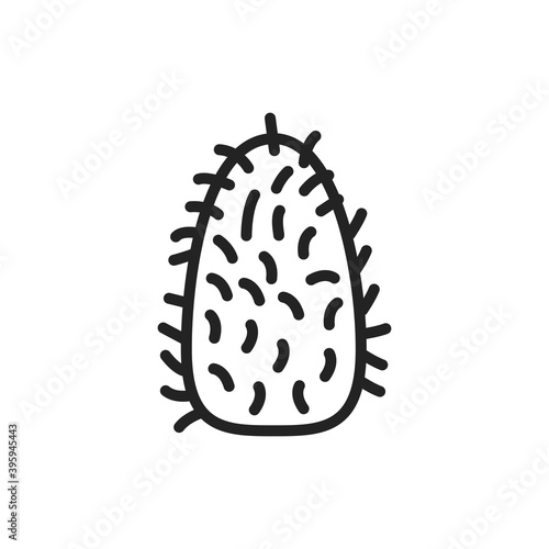 Virus rabies black line icon. Vector illustration
